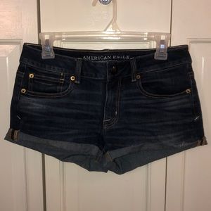 Dark wash jean shorts